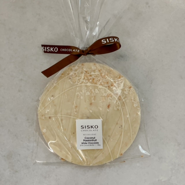 Disk | Coconut Passionfruit | French White Chocolate | 31% Cacao | 80g